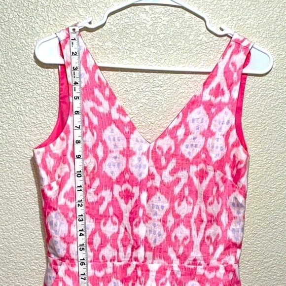 Gap 100% LINEN Pink White Dress Size 4 - Picture 10 of 12